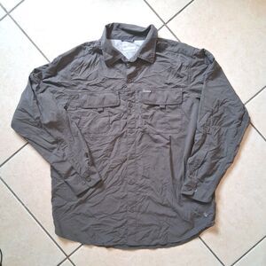 Columbia Mens Omni-Shade Long Sleeve Shirt Large Gray Vented Sun Protection